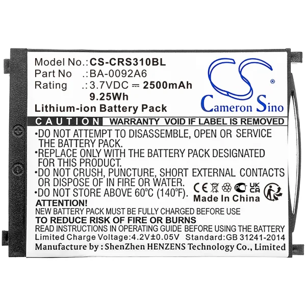 CipherLAB RS31 Series Replacement Battery 2500mAh / 9.25Wh