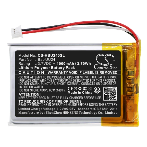 GHB UU24, UU24RX Series Replacement Battery 1000mAh / 3.70Wh