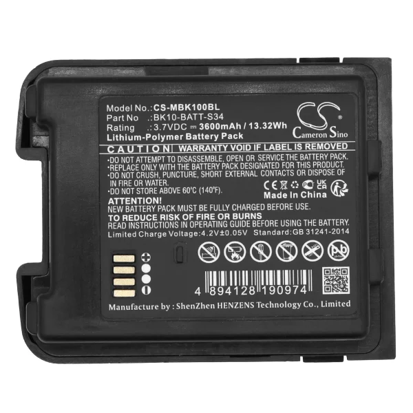 M3 Mobile BK10 Series Replacement Battery 3600mAh / 13.32Wh