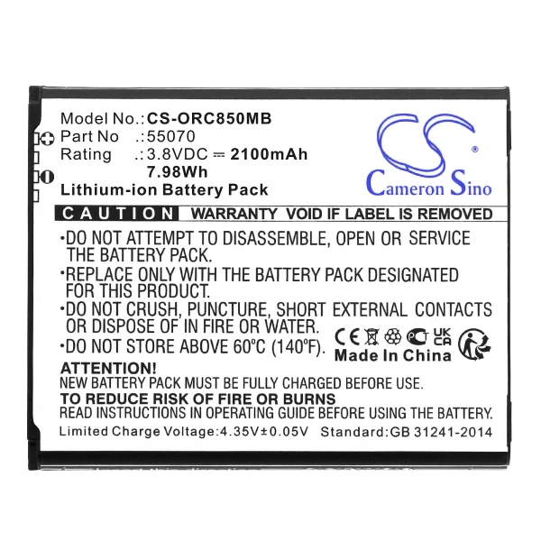 Oricom Secure SC850 Series Replacement Battery 2100mAh / 7.98Wh