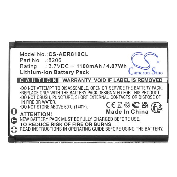 AEi AGR-8106, AGR-8206, GR-8106, GR-8206, MIP-300 Series Replacement Battery 1100mAh / 4.07Wh