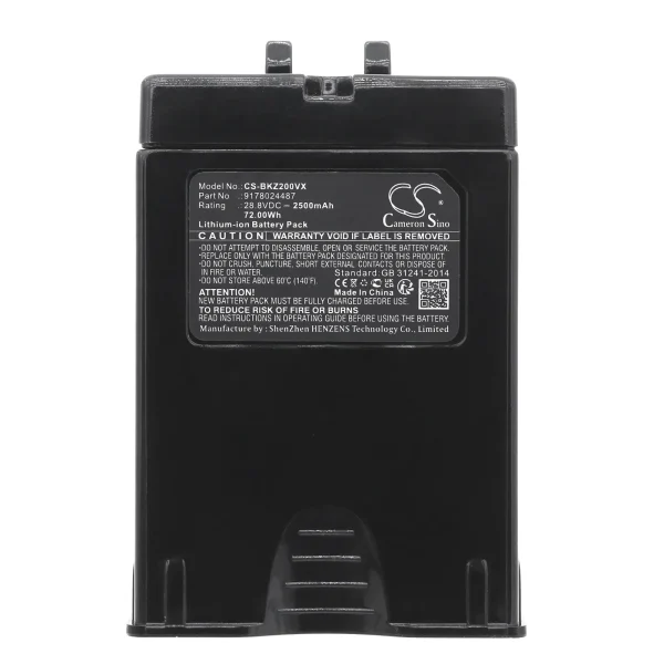 Beko ZB2007 Series Replacement Battery 2500mAh / 72.00Wh