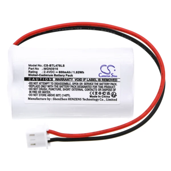 BTICINO 789798, 806312, L4784/1, OVA51104 Series Replacement Battery 800mAh / 1.92Wh