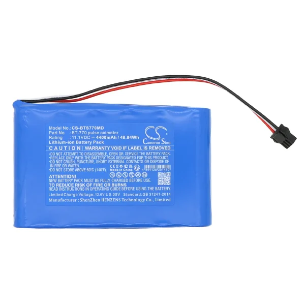 Bistos BT740 pulse oximeter, BT-740 pulse oximeter, BT770 pulse oximeter, BT-770 pulse oximeter Series Replacement Battery 4400mAh / 48.84Wh