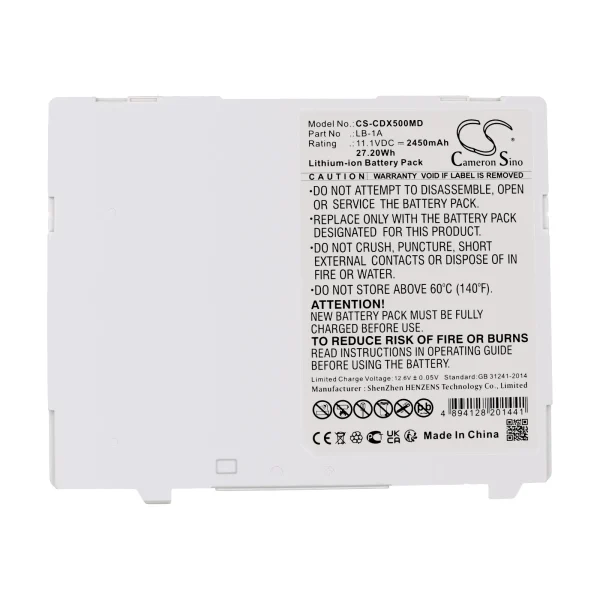 Canon CXDI-401C Wireless, CXDI-401CW, CXDI-401G, CXDI-401G/C, CXDI-410C Wireless Series Replacement Battery 2450mAh / 27.20Wh