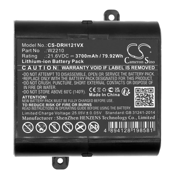 Dreame H12, H12 Pro, H12 Pro Plus, H13 Pro, H13 Pro Plus Series Replacement Battery 3700mAh / 79.92Wh