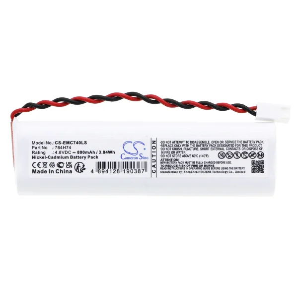 DUAL-LITE SEWLDGBE, SEWLDGWE, SEWLDRBE, SEWLDRWE, SEWLSGBE, SEWLSGWE, SEWLSRWE Series Replacement Battery 800mAh / 3.84Wh