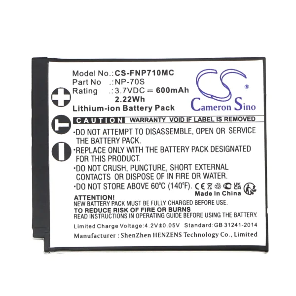 Fujifilm Instax Mini 99 Series Replacement Battery 600mAh / 2.22Wh