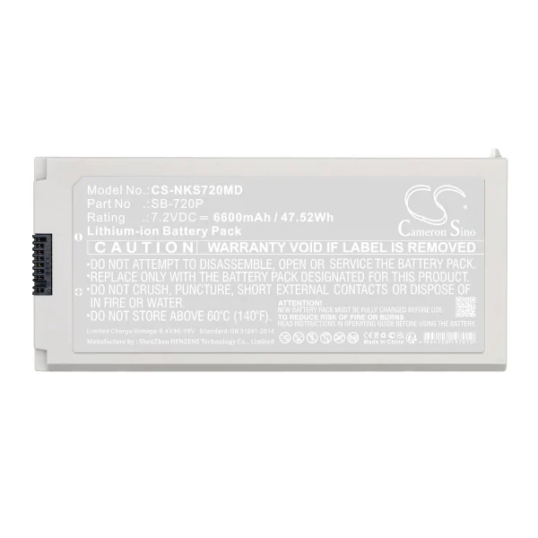 Nihon Kohden Defibrillation Monitor, Life Scope SVM-7200, Lifescope SVM-7200, Lifescope SVM-7260, SVM-7200 Series Replacement Battery 6600mAh / 47.52Wh