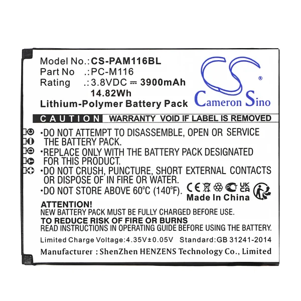 Pax X3S, X5 Series Replacement Battery 3900mAh / 14.82Wh