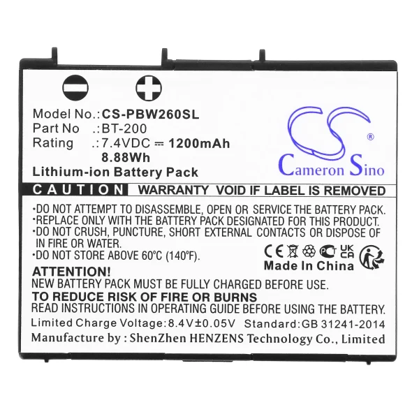 Brother MW-260 Series Replacement Battery 1200mAh / 8.88Wh