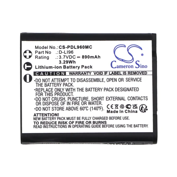 Pentax WG-1000 Series Replacement Battery 890mAh / 3.29Wh