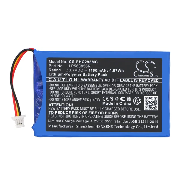 Philips HD CAM 295 Series Replacement Battery 1100mAh / 4.07Wh