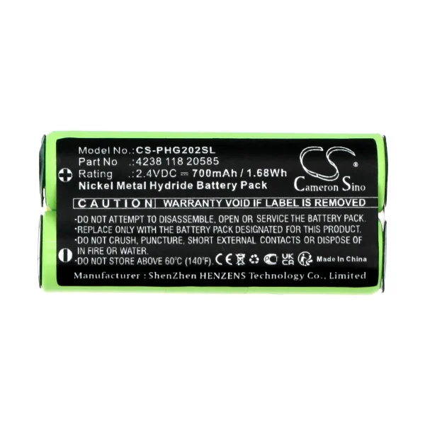 Philips  Norelco BG2028, XA2029 Body Groomer Series Replacement Battery 700mAh / 1.68Wh