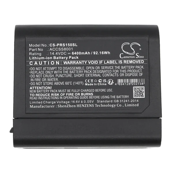 FARO 3D Laser Scanner, M70, S150, S350, S70 Series Replacement Battery 6400mAh / 92.16Wh