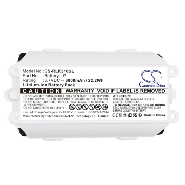 Reolink Argus 3 Pro Series Replacement Battery 6000mAh / 22.2Wh