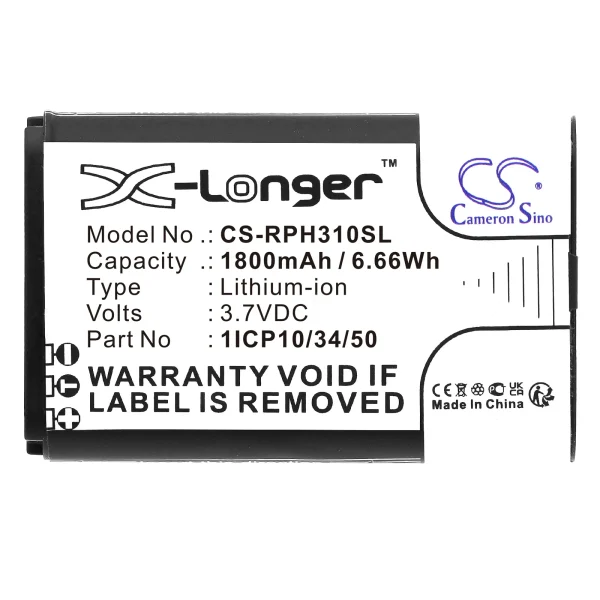 Rotronic HygroPalm HP31, HygroPalm HP32, HygroPalm HP6, HygroPalm HP7, HygroPalm HP7-2 Series Replacement Battery 1800mAh / 6.66Wh