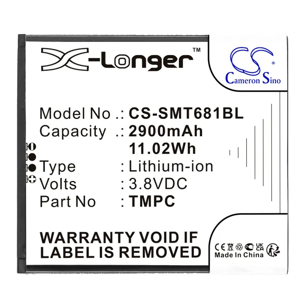 Sunni P2 LITE SE, T6810, T6810H, T6810M Series Replacement Battery 2900mAh / 11.02Wh